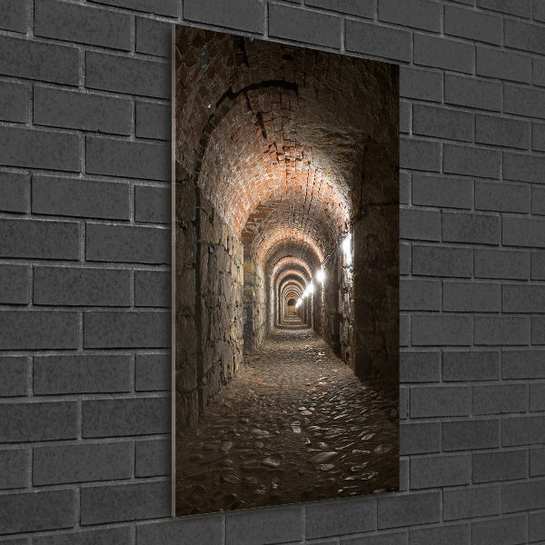 Cuadro decorativo en cristal con canto pulido vertical Bodegas