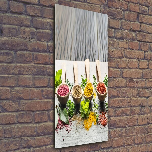Cuadro de cristal moderno efecto brillo vertical Especias