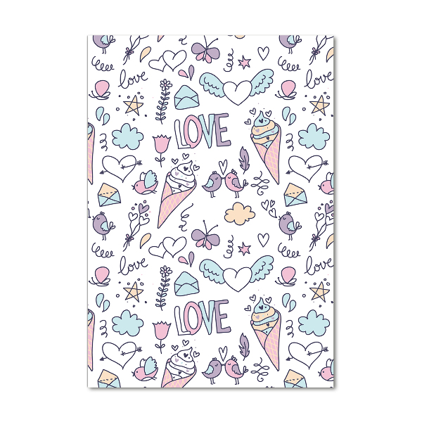 Cuadro de vidrio templado 4mm para pared vertical Patrón romántico