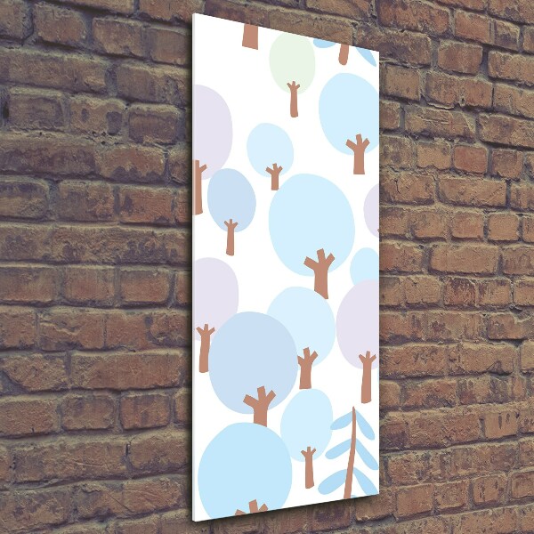 Fotocuadro de cristal elegante para hogar vertical Árboles