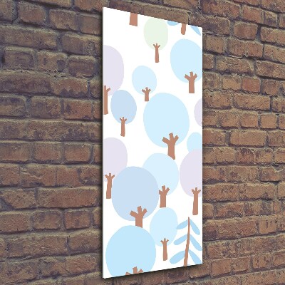 Fotocuadro de cristal elegante para hogar vertical Árboles