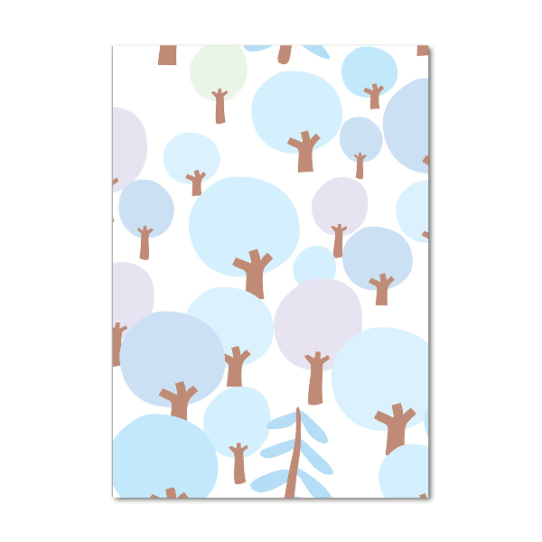 Fotocuadro de cristal elegante para hogar vertical Árboles