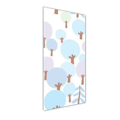 Fotocuadro de cristal elegante para hogar vertical Árboles