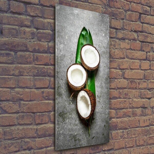 Cuadro decorativo en cristal con canto pulido vertical Coco en una hoja