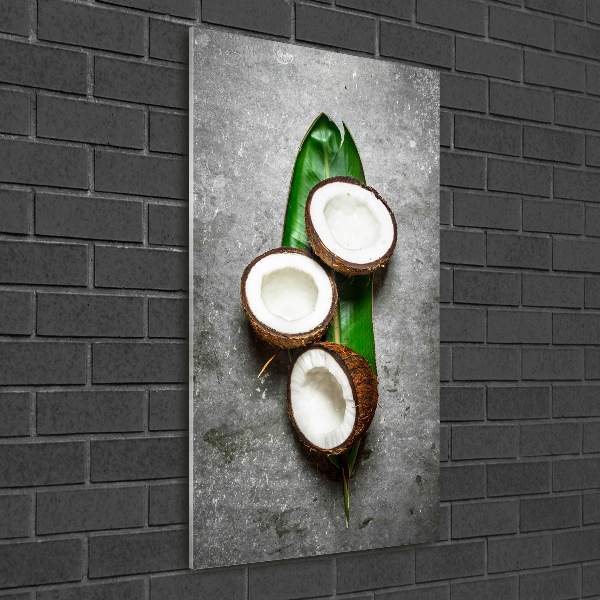 Cuadro decorativo en cristal con canto pulido vertical Coco en una hoja