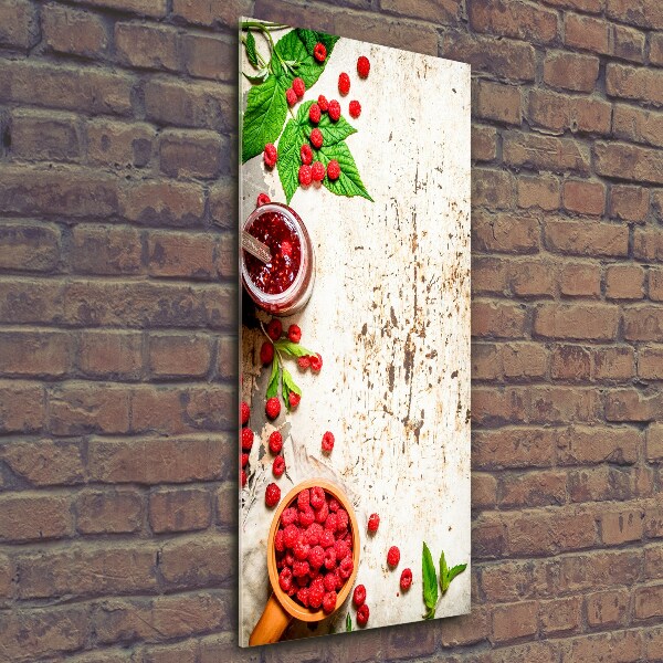 Cuadro de vidrio templado 4mm para pared vertical Mermelada de frambuesa