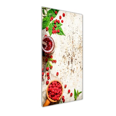 Cuadro de vidrio templado 4mm para pared vertical Mermelada de frambuesa