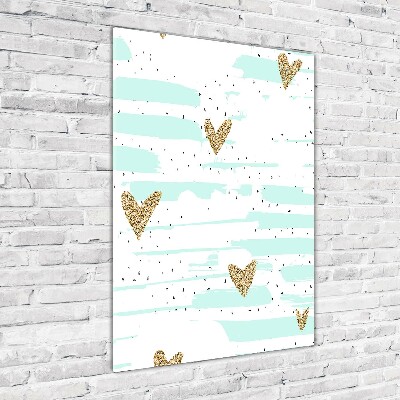 Foto obraz szkło hartowane pionowy Serca i plamy