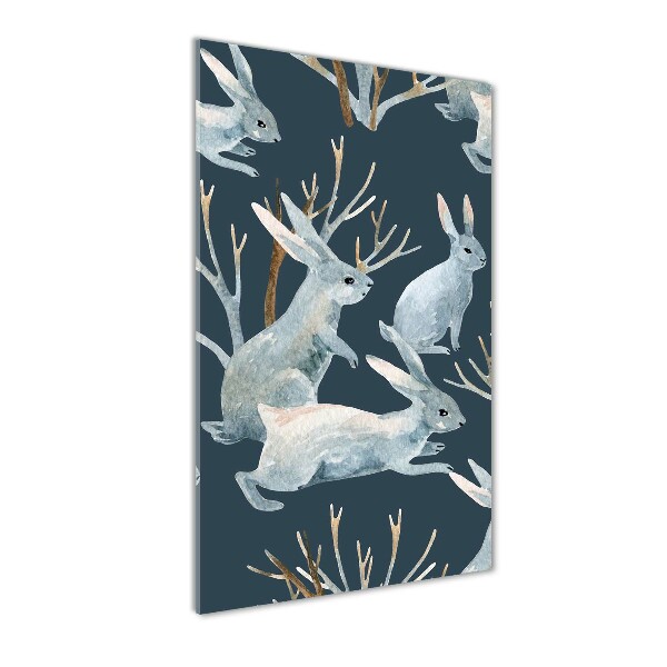 Cuadro de vidrio templado 4mm para pared vertical Conejos