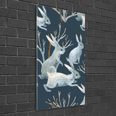 Cuadro de vidrio templado 4mm para pared vertical Conejos