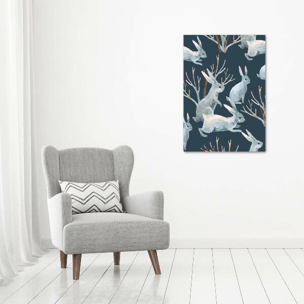 Cuadro de vidrio templado 4mm para pared vertical Conejos