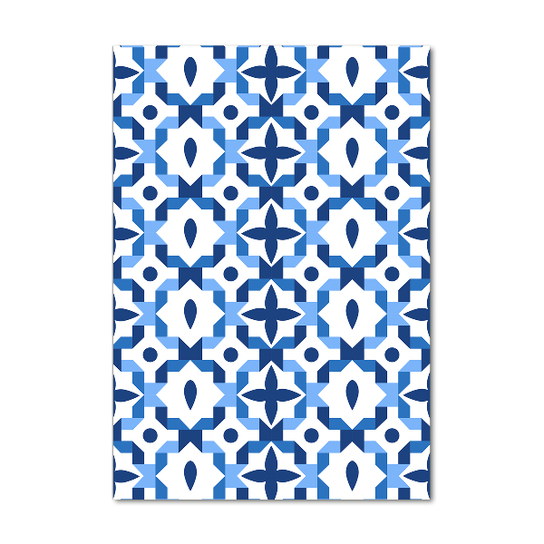 Cuadro decorativo en cristal con canto pulido vertical Fondo geométrico