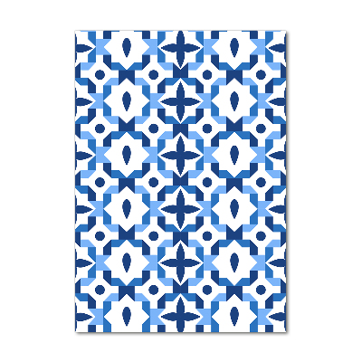 Cuadro decorativo en cristal con canto pulido vertical Fondo geométrico