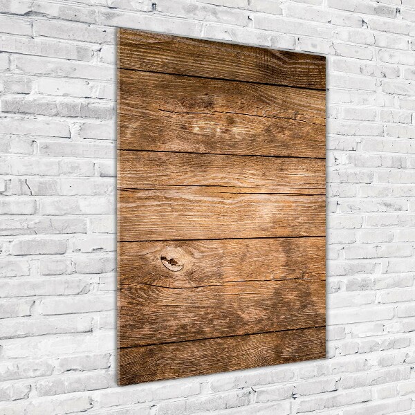 Fotocuadro de cristal elegante para hogar vertical Fondo de madera