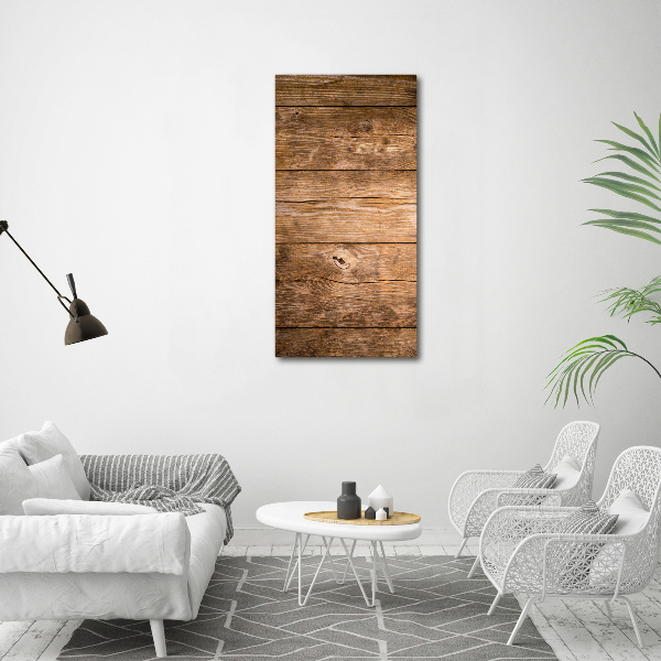 Fotocuadro de cristal elegante para hogar vertical Fondo de madera