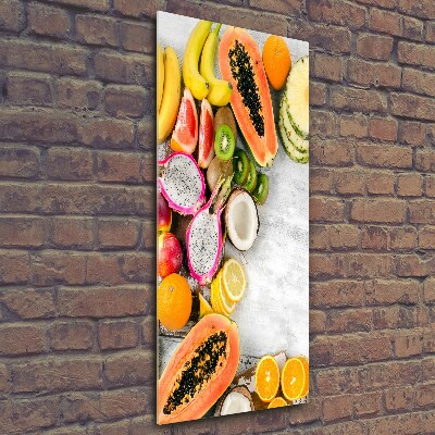 Cuadro decorativo en cristal con canto pulido vertical Fruta