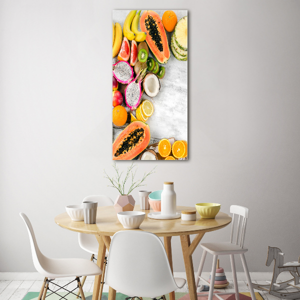 Cuadro decorativo en cristal con canto pulido vertical Fruta