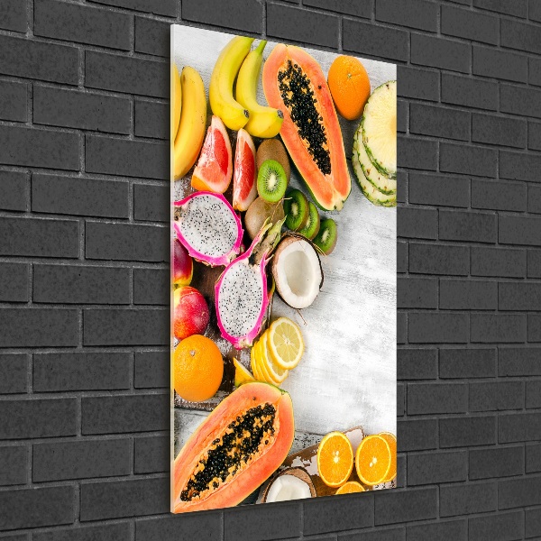 Cuadro decorativo en cristal con canto pulido vertical Fruta