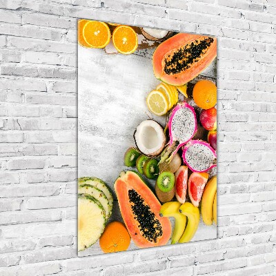 Cuadro decorativo en cristal con canto pulido vertical Fruta