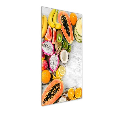 Cuadro decorativo en cristal con canto pulido vertical Fruta