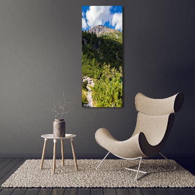Fotocuadro de cristal elegante para hogar vertical El ojo de mar de los montes Tatra