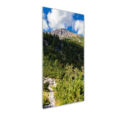 Fotocuadro de cristal elegante para hogar vertical El ojo de mar de los montes Tatra