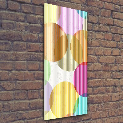 Cuadro de cristal moderno efecto brillo vertical Círculos de colores