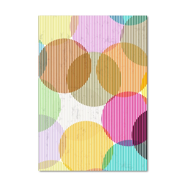 Cuadro de cristal moderno efecto brillo vertical Círculos de colores