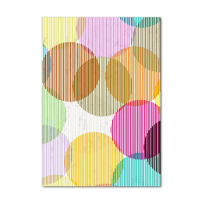 Cuadro de cristal moderno efecto brillo vertical Círculos de colores