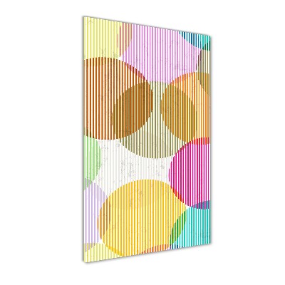 Cuadro de cristal moderno efecto brillo vertical Círculos de colores