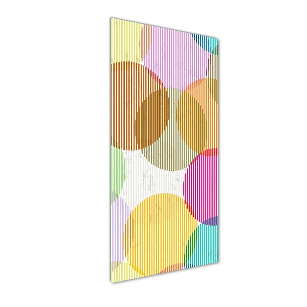 Cuadro de cristal moderno efecto brillo vertical Círculos de colores