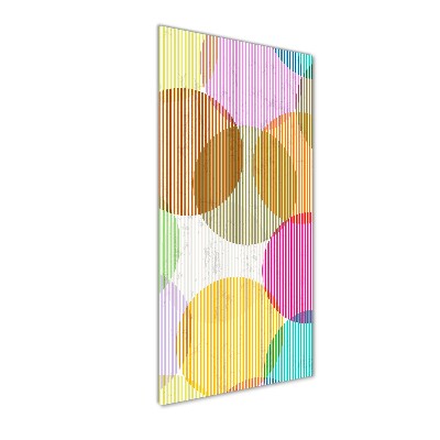 Cuadro de cristal moderno efecto brillo vertical Círculos de colores