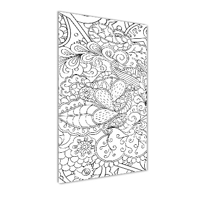 Cuadro de vidrio templado 4mm para pared vertical Fondo de zentangle