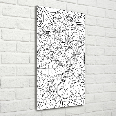 Cuadro de vidrio templado 4mm para pared vertical Fondo de zentangle