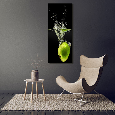 Fotocuadro de cristal elegante para hogar vertical manzanas verdes