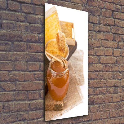 Cuadro decorativo en cristal con canto pulido vertical Panales