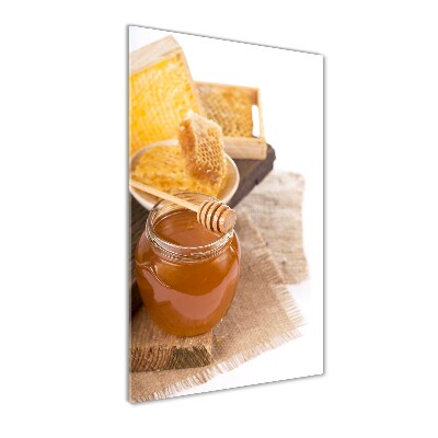 Cuadro decorativo en cristal con canto pulido vertical Panales