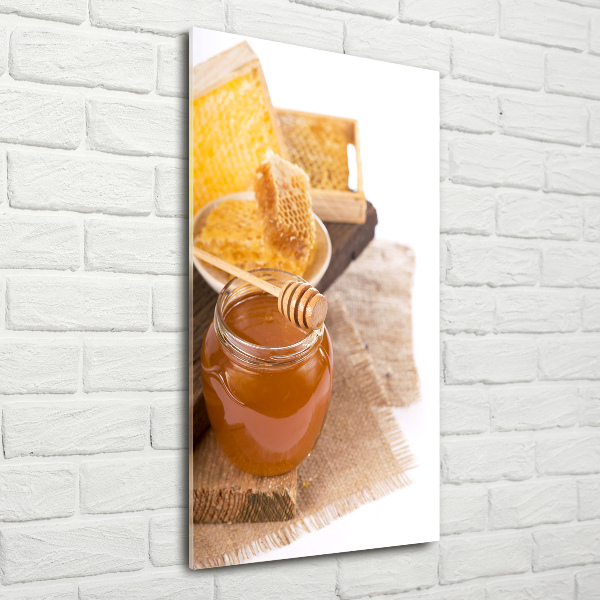 Cuadro decorativo en cristal con canto pulido vertical Panales