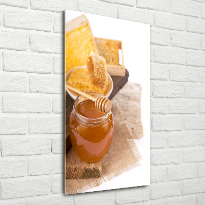 Cuadro decorativo en cristal con canto pulido vertical Panales