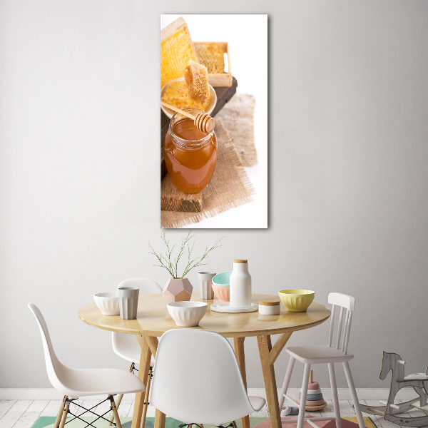 Cuadro decorativo en cristal con canto pulido vertical Panales