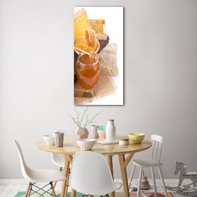 Cuadro decorativo en cristal con canto pulido vertical Panales