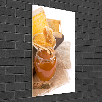 Cuadro decorativo en cristal con canto pulido vertical Panales