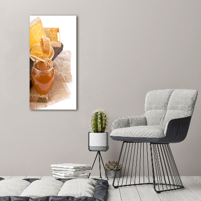 Cuadro decorativo en cristal con canto pulido vertical Panales