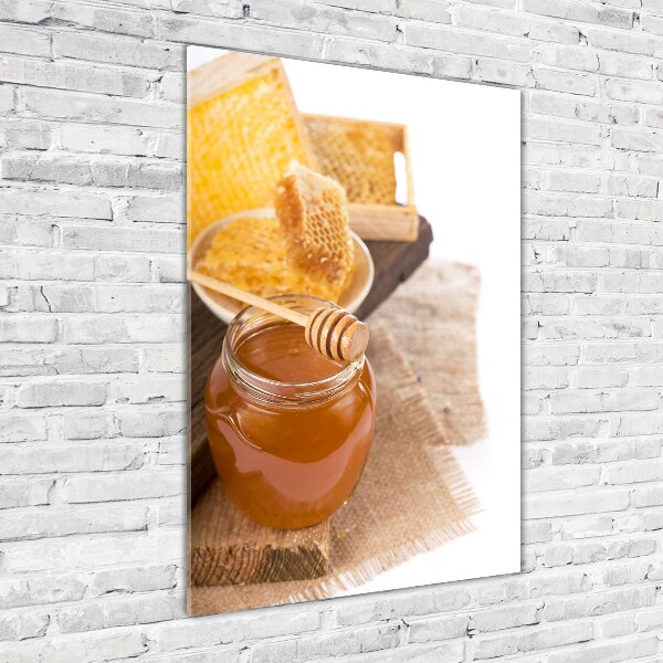 Cuadro decorativo en cristal con canto pulido vertical Panales