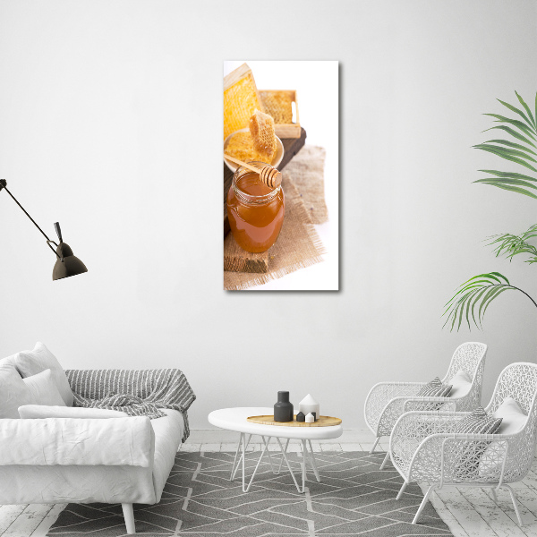 Cuadro decorativo en cristal con canto pulido vertical Panales