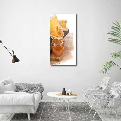 Cuadro decorativo en cristal con canto pulido vertical Panales