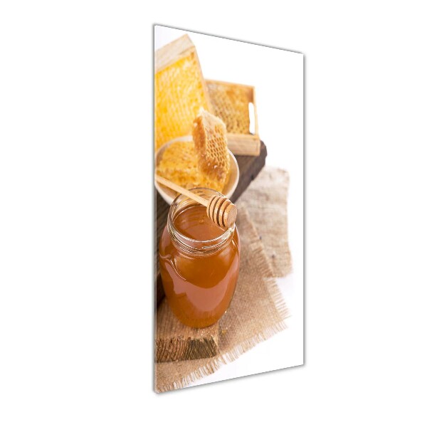 Cuadro decorativo en cristal con canto pulido vertical Panales