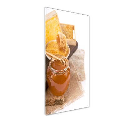 Cuadro decorativo en cristal con canto pulido vertical Panales