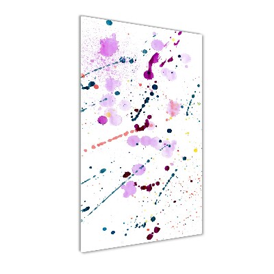 Cuadro decorativo en cristal con canto pulido vertical Manchas de colores