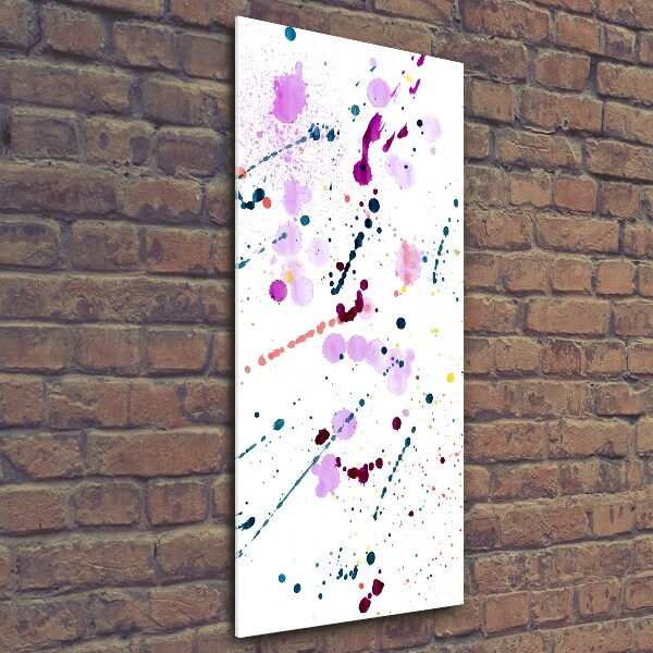 Cuadro decorativo en cristal con canto pulido vertical Manchas de colores